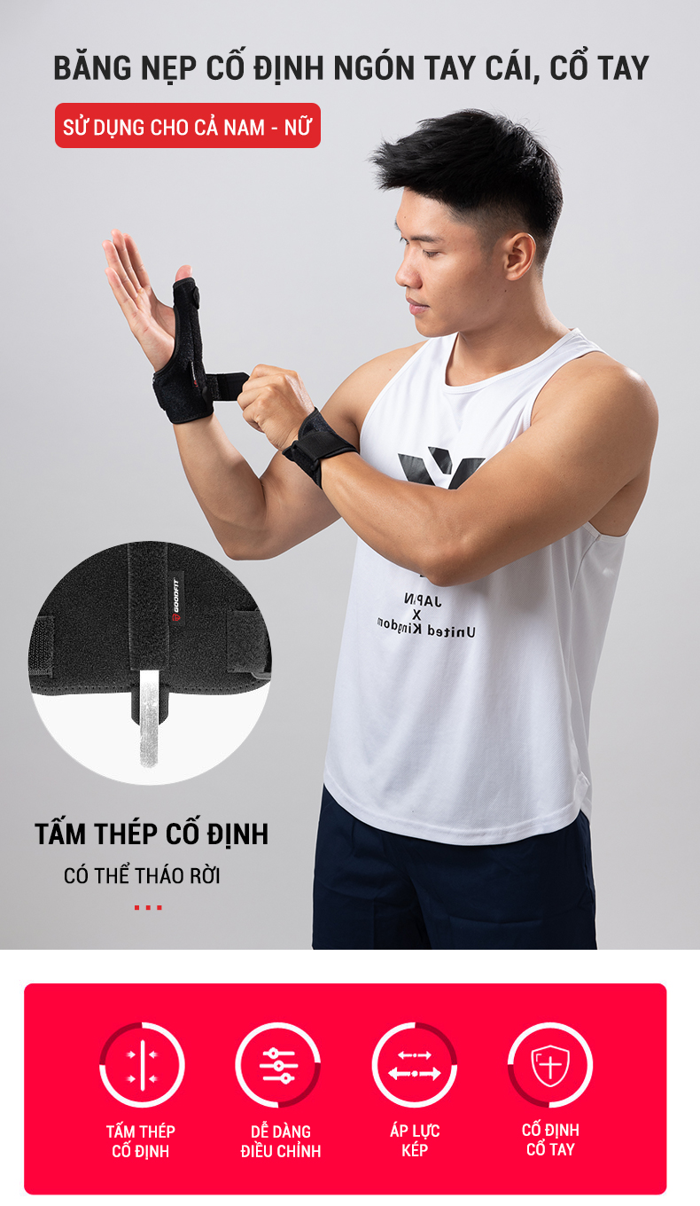 Bang nep co dinh ngon tay cai co tay GoodFit GF305W 1 01 Bang nep co dinh ngon tay cai co tay GoodFit GF305W 1 01
