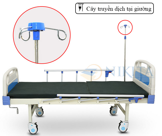 Cây truyền dịch giường bệnh nhân một tay quay NIKITA NKT-DCN01 Cây truyền dịch giường bệnh nhân một tay quay NIKITA