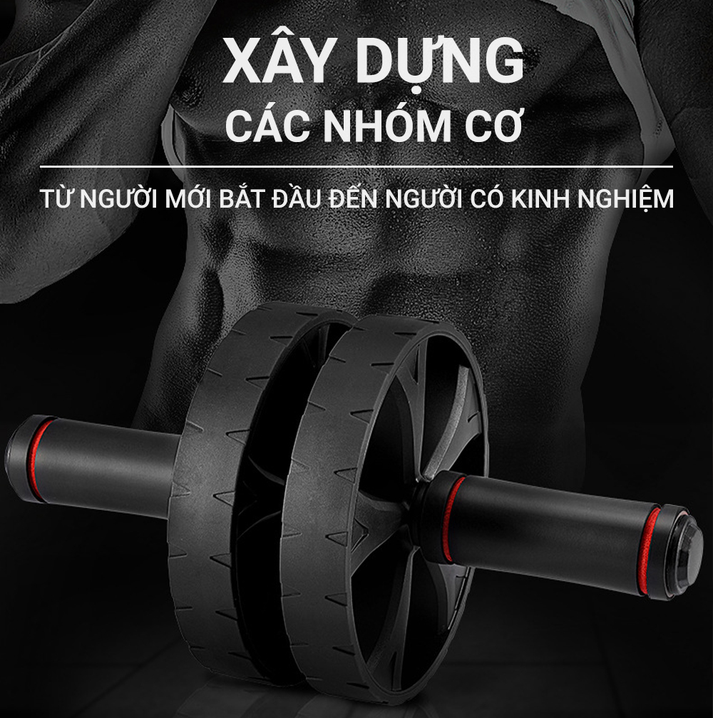 Con lan tap bung 2 banh cao cap GoodFit GF602AB tang kem tham 8 Con lăn tập bụng 2 bánh cao cấp GoodFit GF602AB tặng kèm thảm