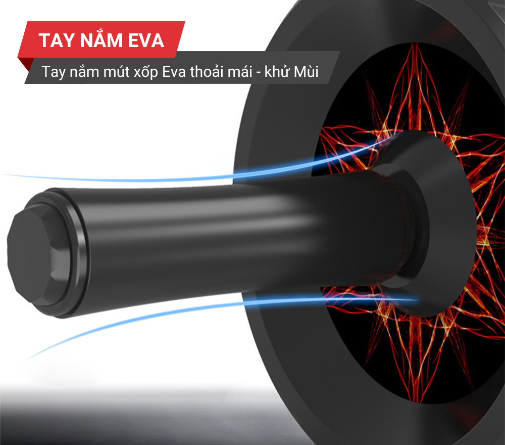 Con lan tap bung 3 banh chong truot GoodFit GF603AB tang kem tham 2 Con lăn tập bụng 3 bánh chống trượt GoodFit GF603AB tặng kèm thảm