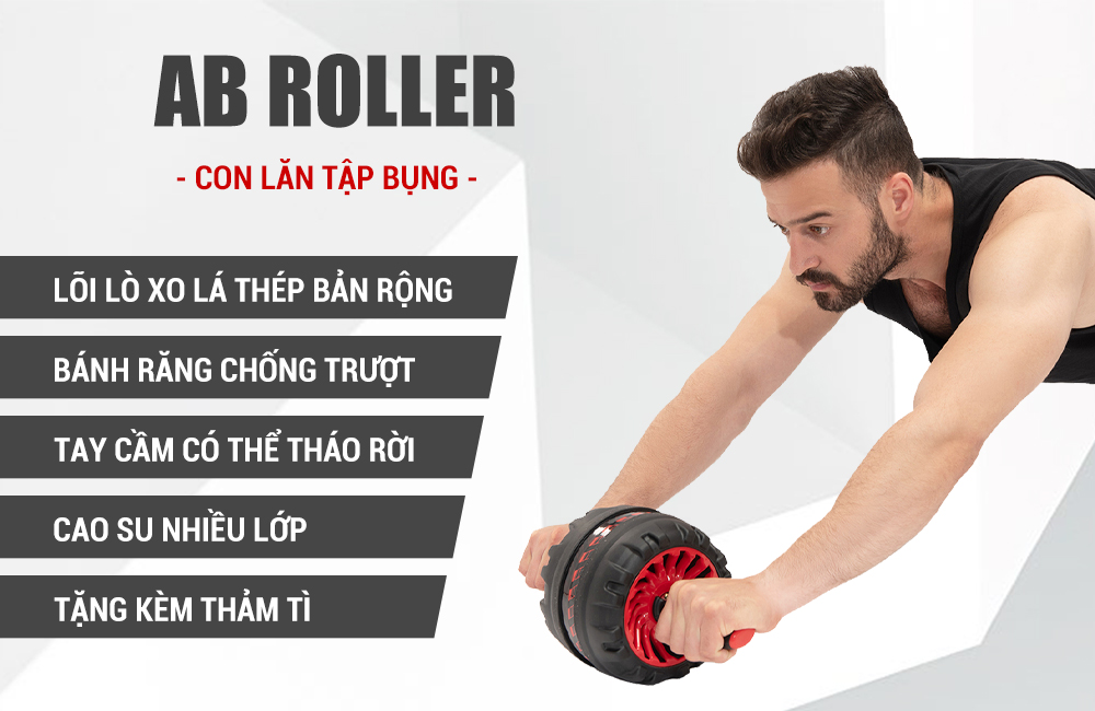 Con lăn tập bụng GoodFit Con lăn tập bụng GoodFit