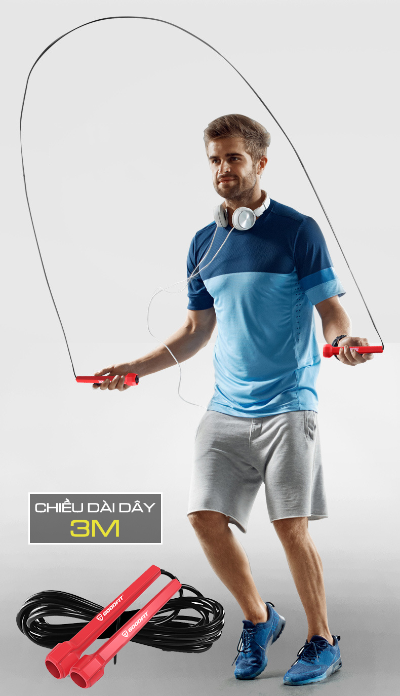 Day nhay the duc day nhay giam can chinh hang GoodFit GF902JR 11 Dây nhảy thể dục, dây nhảy giảm cân chính hãng GoodFit GF902JR