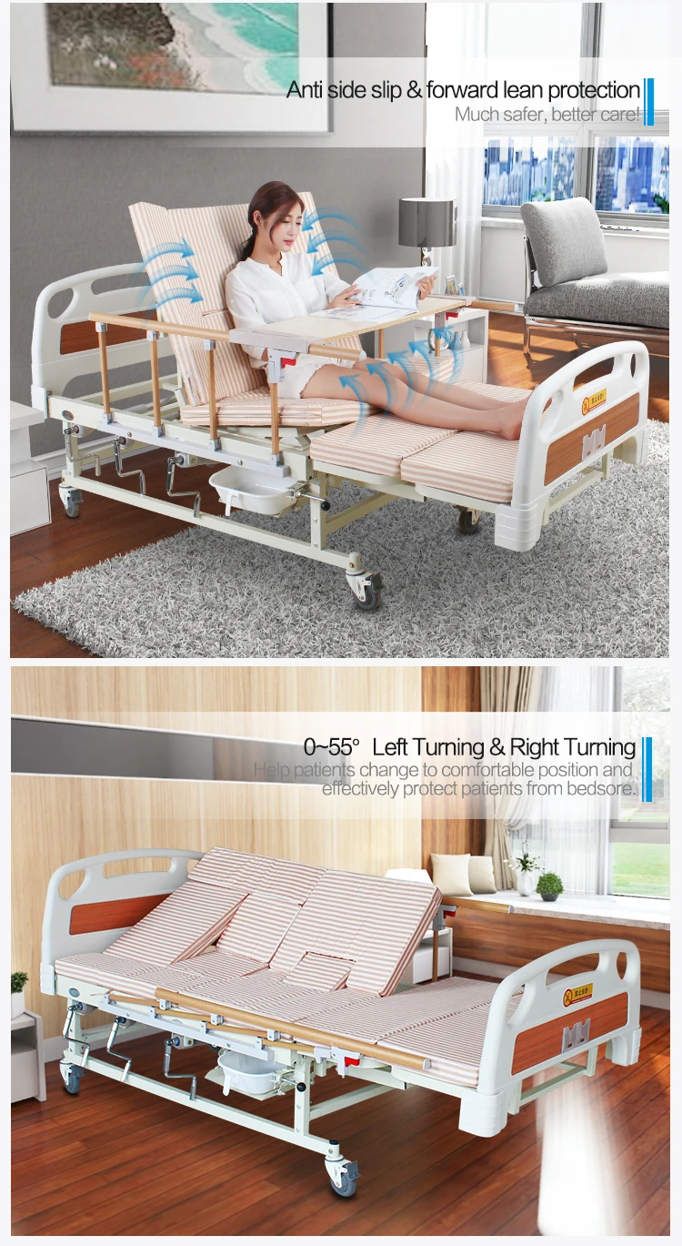 E05 tê liệt già sử dụng Giá rẻ xoay giường bệnh viện với commode