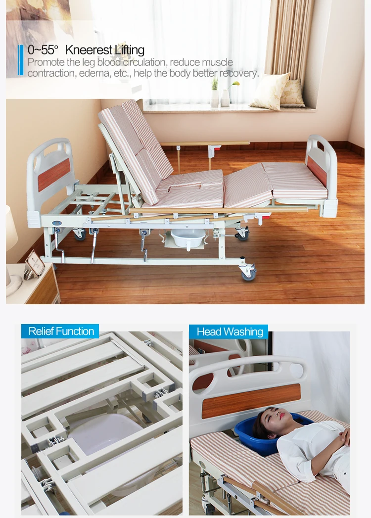 E05 tê liệt già sử dụng Giá rẻ xoay giường bệnh viện với commode