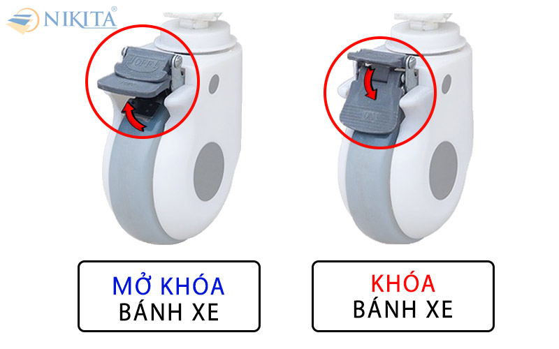 Hệ thống bánh xe giường bệnh 3 tay quay NKT-DCN03 hệ thống bánh xe giường bệnh 3 tay quay NKT-DCN03