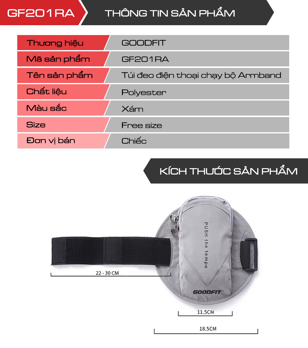 Túi đeo điện thoại chạy bộ Armband GoodFit GF201RA Túi đeo điện thoại chạy bộ Armband GoodFit GF201RA