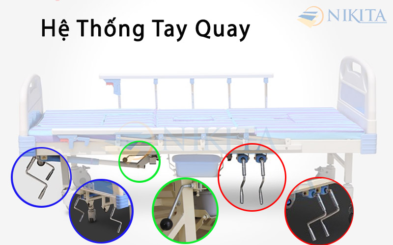 Tính năng giường bệnh 5 tay quay NIKITA DCN05 Tính năng giường bệnh 5 tay quay NIKITA DCN05