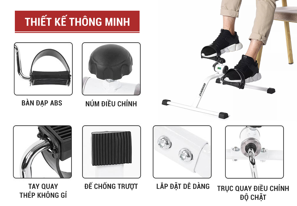 Xe dap the duc mini thao lap tai nha van phong GoodFit GF003MB 4 1 Xe dap the duc mini thao lap tai nha van phong GoodFit GF003MB 4 1