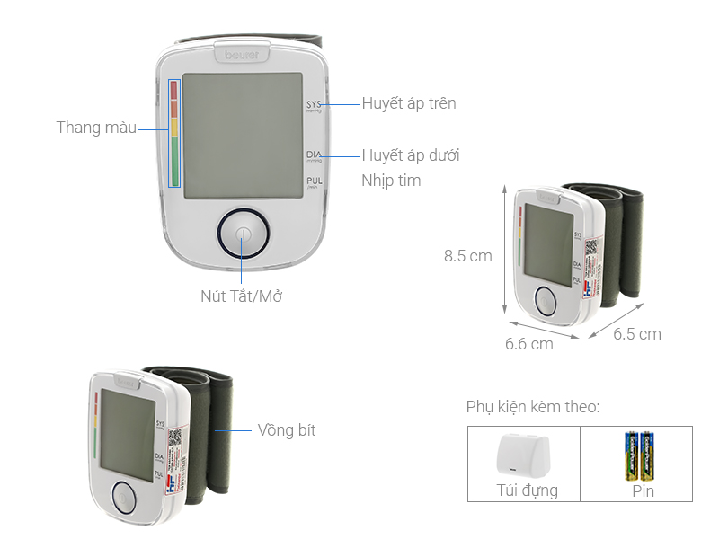Máy đo huyết áp điện tử cổ tay Beurer BC44