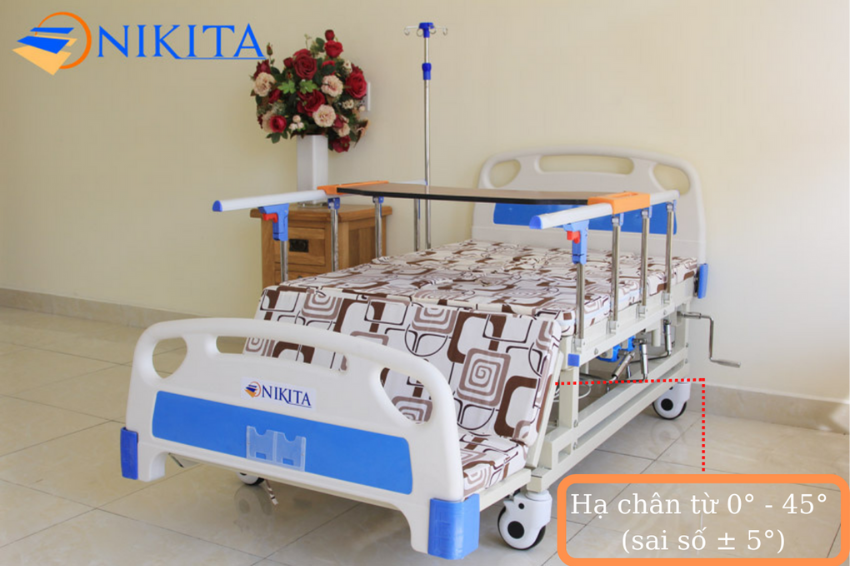 Tay quay hạ chân giường bệnh 4 tay quay nghiêng trái phải NIKITA NKT-DCN04 Tay quay hạ chân giường bệnh 4 tay quay nghiêng trái phải NIKITA NKT-DCN04