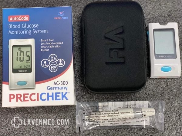 Máy đo đường huyết Precichek AC-300 Trả kết quả kiểm tra Glucose trong vòng 5 giây và đạt độ chính xác lên tới 95%. Máy đo đường huyết Precichek AC-300 Trả kết quả kiểm tra Glucose trong vòng 5 giây và đạt độ chính xác lên tới 95%.