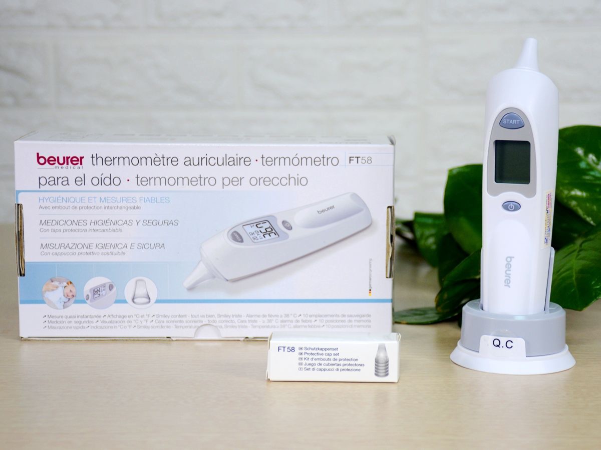 Trọn bộ nhiệt kế đo tai hồng ngoại Beurer FT58