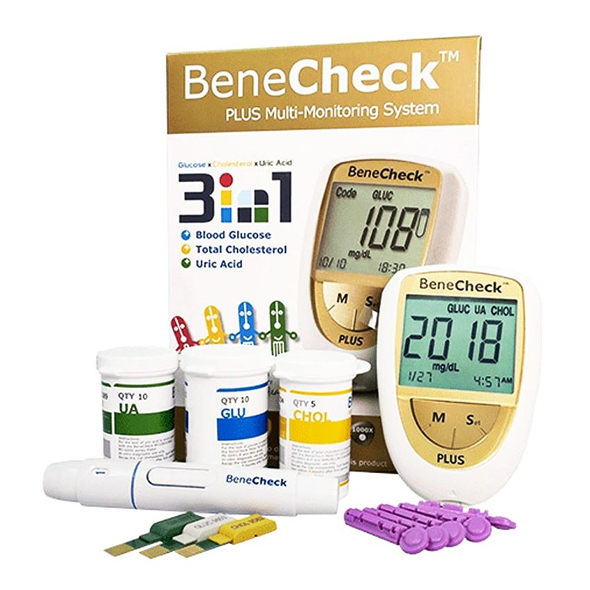 Máy đo đường huyết, mỡ máu, gút BeneCheck Plus Máy đo đường huyết, mỡ máu, gút BeneCheck Plus