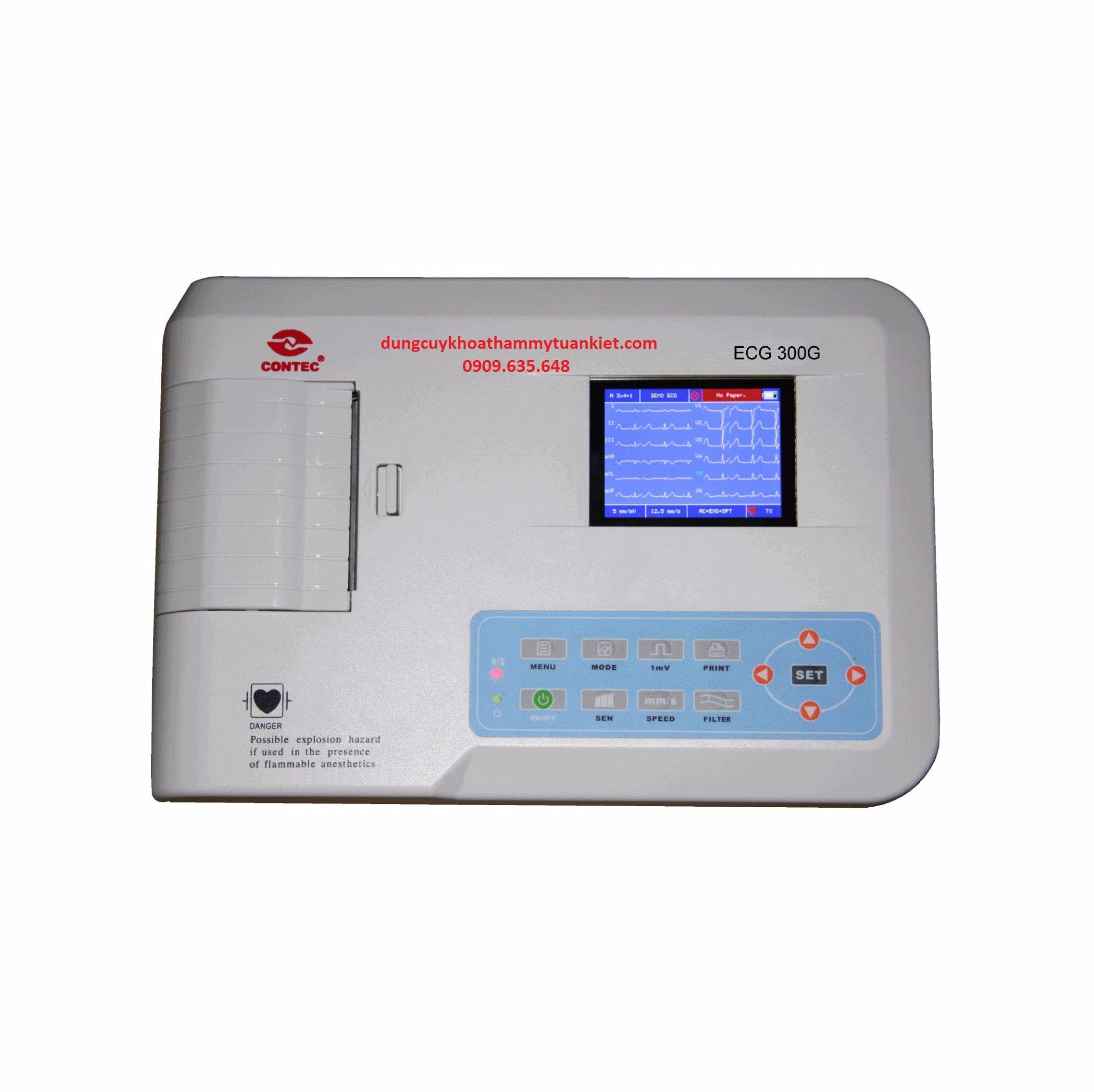 Máy đo điện tim 3 cần Contec ECG-300G Máy đo điện tim 3 cần Contec ECG-300G