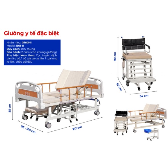 Giường Y Tế Đặc Biệt OROMI B01-II Giường Y Tế Đặc Biệt OROMI B01-II