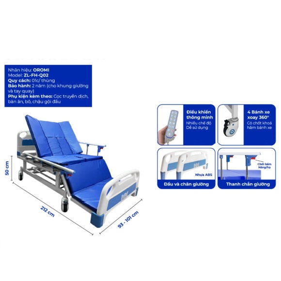 Giường Y Tế Điện Có Bô OROMI ZL-FH-Q02 Giường Y Tế Điện Có Bô OROMI ZL-FH-Q02