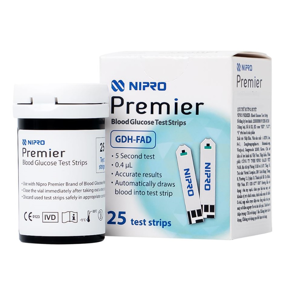 Que thử đường huyết Nipro Premier (25 que) Que thử đường huyết Nipro Premier (25 que)