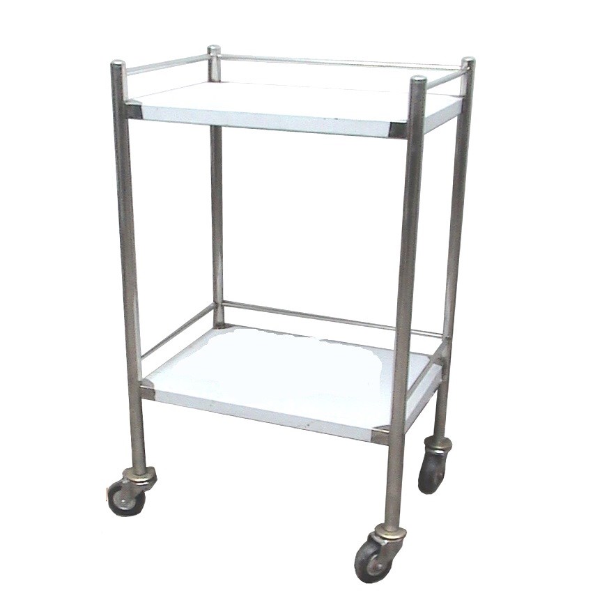 Xe đẩy dụng cụ inox 2 tầng 30x40 Xe đẩy dụng cụ inox 2 tầng 30x40