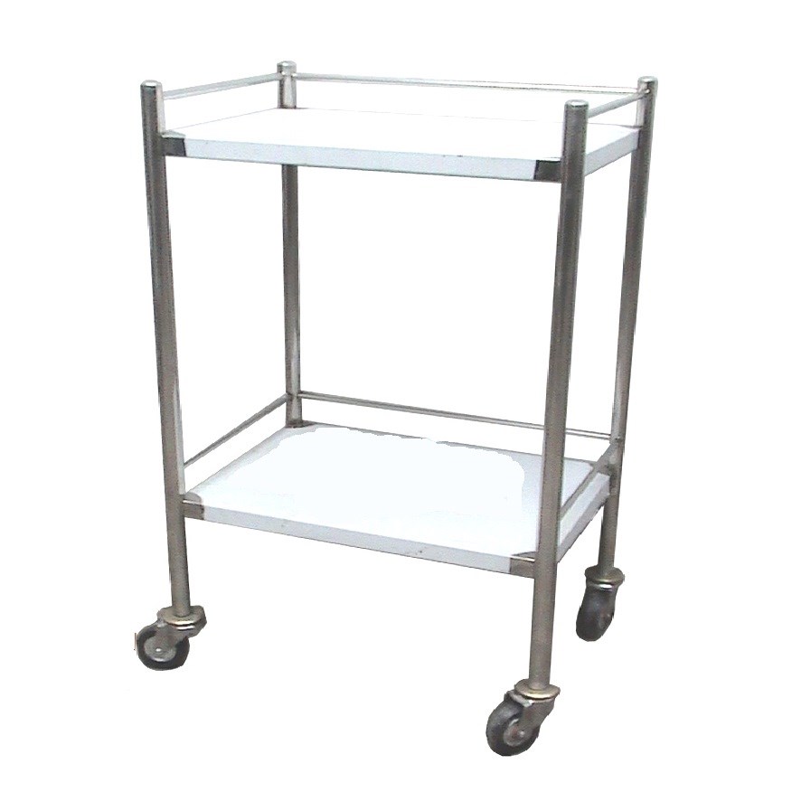 Xe đẩy dụng cụ inox 2 tầng 35x50 Xe đẩy dụng cụ inox 2 tầng 35x50