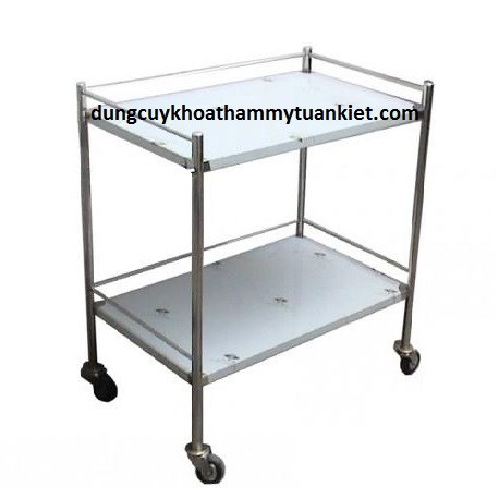 Xe đẩy inox 2 tầng 40x60 Xe đẩy inox 2 tầng 40x60