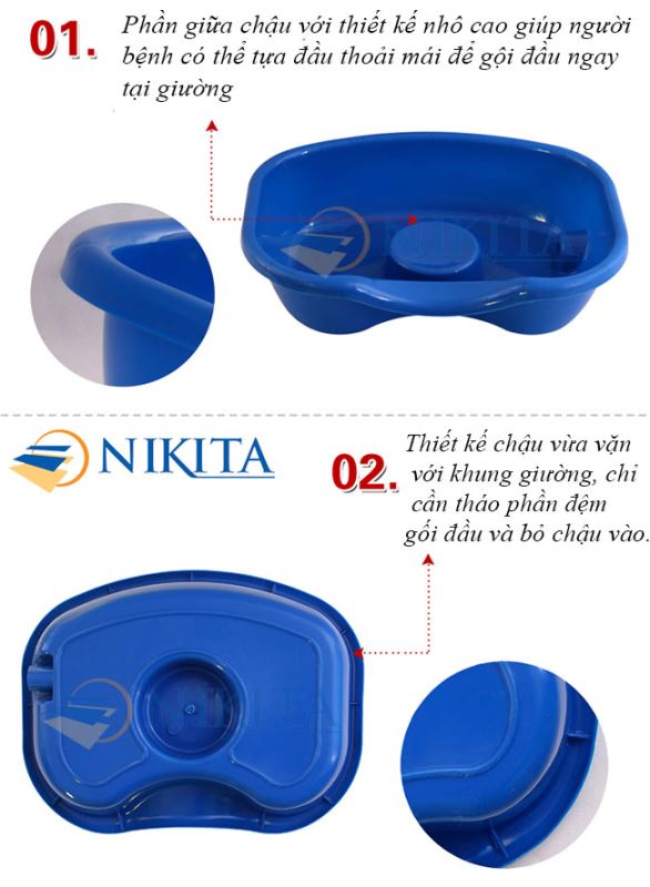 Chậu gội đầu giường y tế NKT-DCN05 Chậu gội đầu giường y tế NKT-DCN05