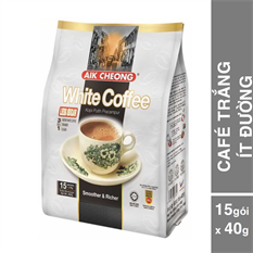 Cà phê trắng Ít Đường Aik Cheong Malaysia - White Coffee Less Sugar - 600g (15 gói x 40g) Cà phê trắng Ít Đường Aik Cheong Malaysia - White Coffee Less Sugar - 600g (15 gói x 40g)