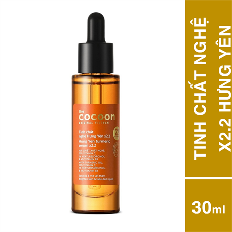 Tinh chất nghệ Hưng Yên x2.2 (serum) với 22% vitamin C sáng da chuyên sâu & mờ vết thâm Cocoon 30ml Tinh chất nghệ Hưng Yên x2.2 (serum) với 22% vitamin C sáng da chuyên sâu & mờ vết thâm Cocoon 30ml