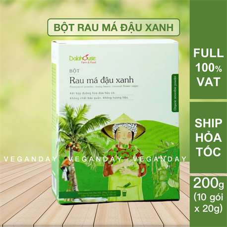 Bột Rau Má Đậu Xanh Dalahouse - 200g (10 gói 20g) Bột Rau Má Đậu Xanh Dalahouse - 200g (10 gói 20g)