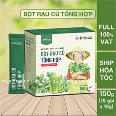 Bột rau củ tổng hợp 15 loại rau hữu cơ Dalahouse 150g - Nguyên chất sấy lạnh