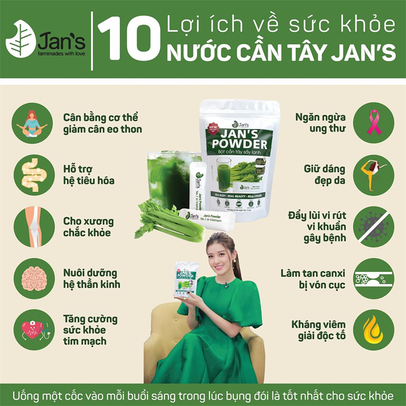 tác dụng của bột cần tây