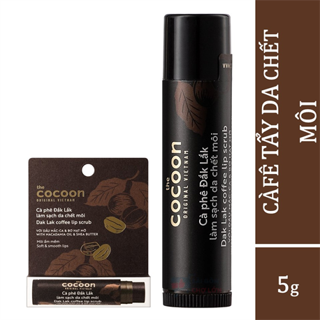 Tẩy da chết môi cà phê Đắk Lắk Cocoon môi ẩm mềm 5g Tẩy da chết môi cà phê Đắk Lắk Cocoon môi ẩm mềm 5g